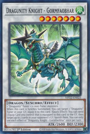 Dragunity Knight - Gormfaobhar (MP22-EN025) - 2022 Tin of the Pharaoh's Gods 1st Edition - Premium Yugioh Single from Konami - Just $0.25! Shop now at Game Crave Tournament Store