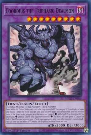 Coordius the Triphasic Dealmon (MP22-EN046) - 2022 Tin of the Pharaoh's Gods 1st Edition - Premium Yugioh Single from Konami - Just $0.25! Shop now at Game Crave Tournament Store