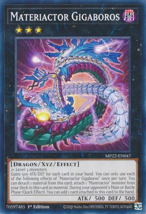 Materiactor Gigaboros (MP22-EN047) - 2022 Tin of the Pharaoh's Gods 1st Edition - Premium Yugioh Single from Konami - Just $0.25! Shop now at Game Crave Tournament Store