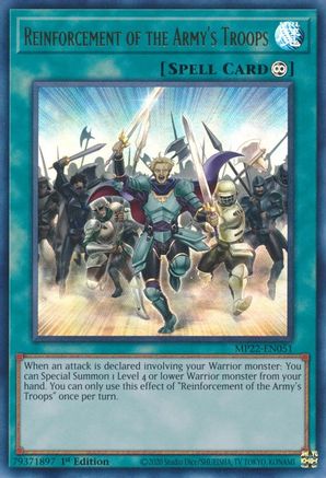 Reinforcement of the Army's Troops (MP22-EN051) - 2022 Tin of the Pharaoh's Gods 1st Edition - Premium Yugioh Single from Konami - Just $0.25! Shop now at Game Crave Tournament Store
