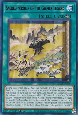 Sacred Scrolls of the Gizmek Legend (MP22-EN160) - 2022 Tin of the Pharaoh's Gods 1st Edition - Premium Yugioh Single from Konami - Just $0.08! Shop now at Game Crave Tournament Store
