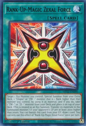 Rank-Up-Magic Zexal Force (MP22-EN090) - 2022 Tin of the Pharaoh's Gods 1st Edition - Premium Yugioh Single from Konami - Just $0.25! Shop now at Game Crave Tournament Store