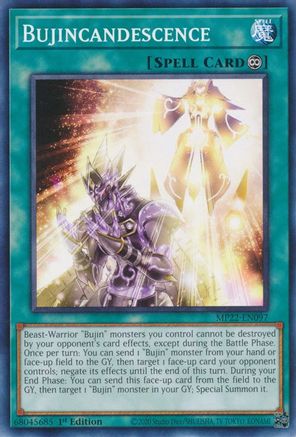Bujincandescence (MP22-EN097) - 2022 Tin of the Pharaoh's Gods 1st Edition - Premium Yugioh Single from Konami - Just $0.25! Shop now at Game Crave Tournament Store
