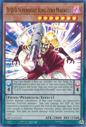 D/D/D Supersight King Zero Maxwell (MP22-EN112) - 2022 Tin of the Pharaoh's Gods 1st Edition - Premium Yugioh Single from Konami - Just $0.24! Shop now at Game Crave Tournament Store