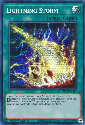 MP22-EN253 Lightning Storm Prismatic Secret Rare 1st Edition Mint YuGiOh Card