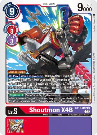 Shoutmon X4B (BT10-012) - Xros Encounter - Premium Digimon Single from Bandai - Just $0.25! Shop now at Game Crave Tournament Store