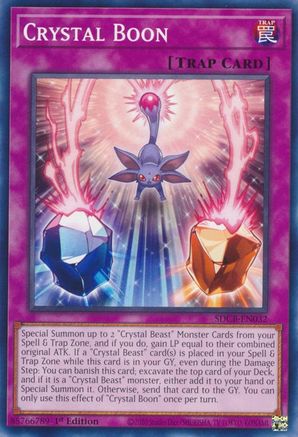 Game Crave Tournament Store - Crystal Boon (SDCB-EN032) - Structure Deck: Legend of the Crystal Beasts 1st Edition Game Crave Tournament Store - Crystal Boon (SDCB-EN032) - Structure Deck: Legend of the Crystal Beasts 1st Edition