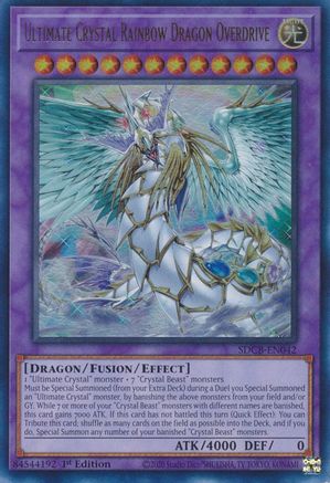 Game Crave Tournament Store - Ultimate Crystal Rainbow Dragon Overdrive (SDCB-EN042) - Structure Deck: Legend of the Crystal Beasts 1st Edition Game Crave Tournament Store - Ultimate Crystal Rainbow Dragon Overdrive (SDCB-EN042) - Structure Deck: Legend of the Crystal Beasts 1st Edition