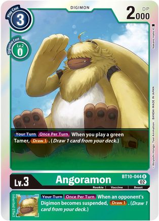 Angoramon (BT10-044) - Xros Encounter Foil - Premium Digimon Single from Bandai - Just $0.25! Shop now at Game Crave Tournament Store