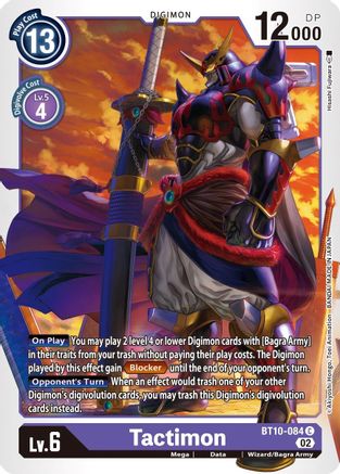 Tactimon (BT10-084) - Xros Encounter - Premium Digimon Single from Bandai - Just $0.25! Shop now at Game Crave Tournament Store