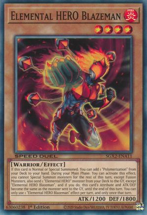 Elemental HERO Blazeman (SGX2-ENA11) - Speed Duel GX: Midterm Paradox 1st Edition - Premium Yugioh Single from Konami - Just $0.29! Shop now at Game Crave Tournament Store