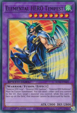 Elemental HERO Tempest (SGX2-ENA21) - Speed Duel GX: Midterm Paradox 1st Edition - Premium Yugioh Single from Konami - Just $0.26! Shop now at Game Crave Tournament Store