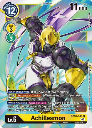 Achillesmon (BT10-040) - Xros Encounter Foil - Premium Digimon Single from Bandai - Just $0.25! Shop now at Game Crave Tournament Store