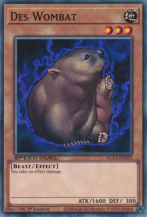 Des Wombat (SGX2-ENE03) - Speed Duel GX: Midterm Paradox 1st Edition - Premium Yugioh Single from Konami - Just $0.08! Shop now at Game Crave Tournament Store