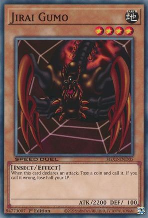 Jirai Gumo (SGX2-END05) - Speed Duel GX: Midterm Paradox 1st Edition - Premium Yugioh Single from Konami - Just $0.08! Shop now at Game Crave Tournament Store