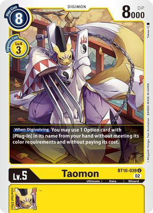 Taomon (BT10-039) - Xros Encounter - Premium Digimon Single from Bandai - Just $0.08! Shop now at Game Crave Tournament Store