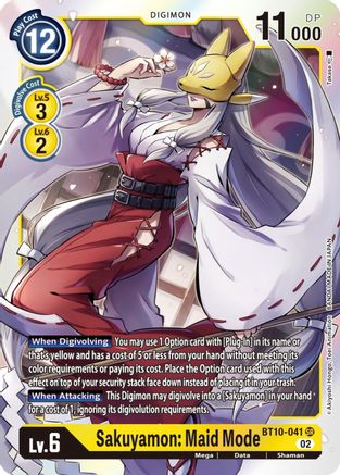 Sakuyamon: Maid Mode (BT10-041) - Xros Encounter Foil - Premium Digimon Single from Bandai - Just $0.59! Shop now at Game Crave Tournament Store
