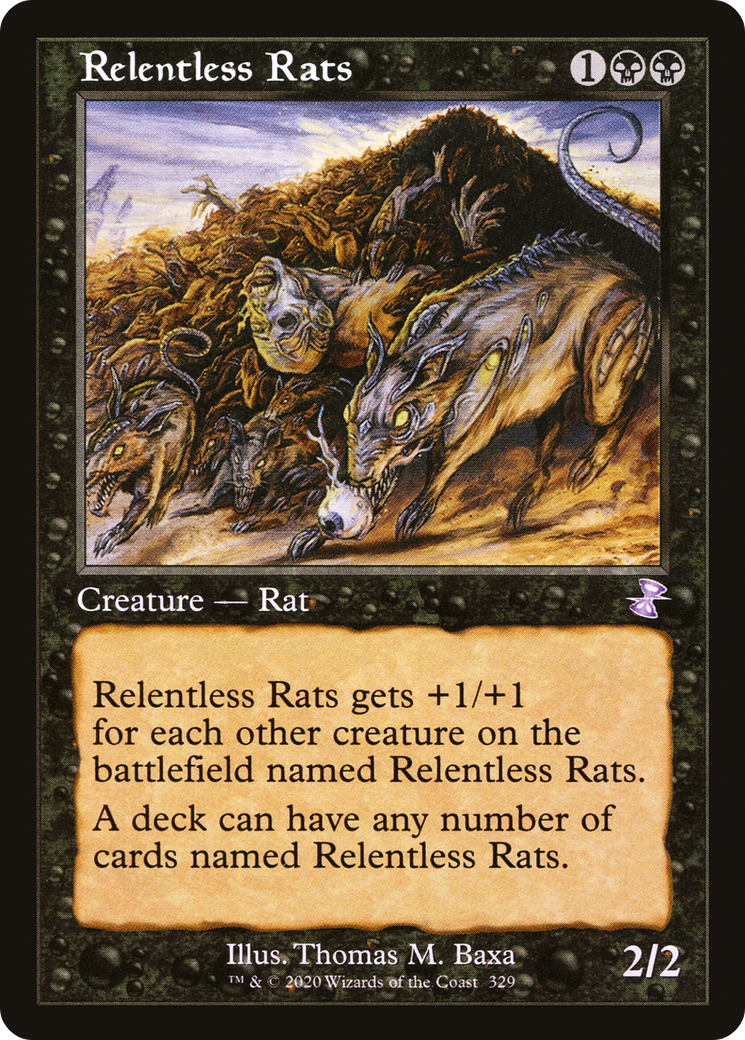 Relentless Rats (TSR-329) - Time Spiral Remastered Foil - Premium MTG Single from Wizards of the Coast - Just $1.70! Shop now at Game Crave Tournament Store
