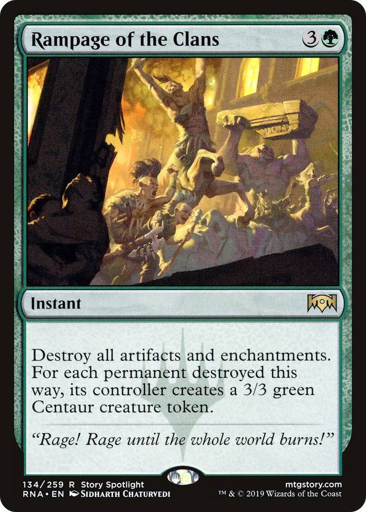 Rampage of the Clans (RNA-134) - Ravnica Allegiance Foil - Premium MTG Single from Wizards of the Coast - Just $0.82! Shop now at Game Crave Tournament Store