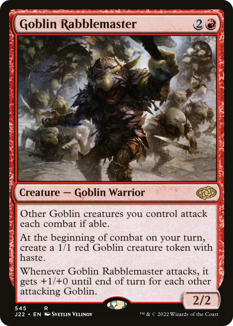 Goblin Rabblemaster (J22-545) - Jumpstart 2022 - Premium MTG Single from Wizards of the Coast - Just $0.14! Shop now at Game Crave Tournament Store