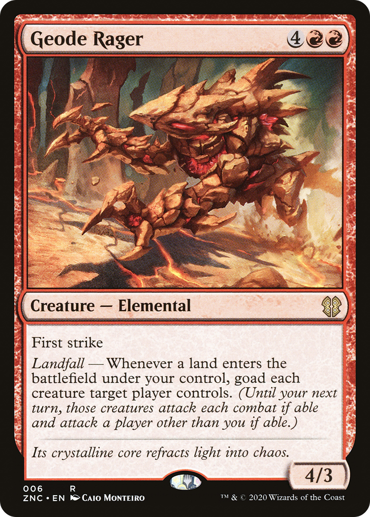 Geode Rager (ZNC-006) - Zendikar Rising Commander - Premium MTG Single from Wizards of the Coast - Just $0.21! Shop now at Game Crave Tournament Store