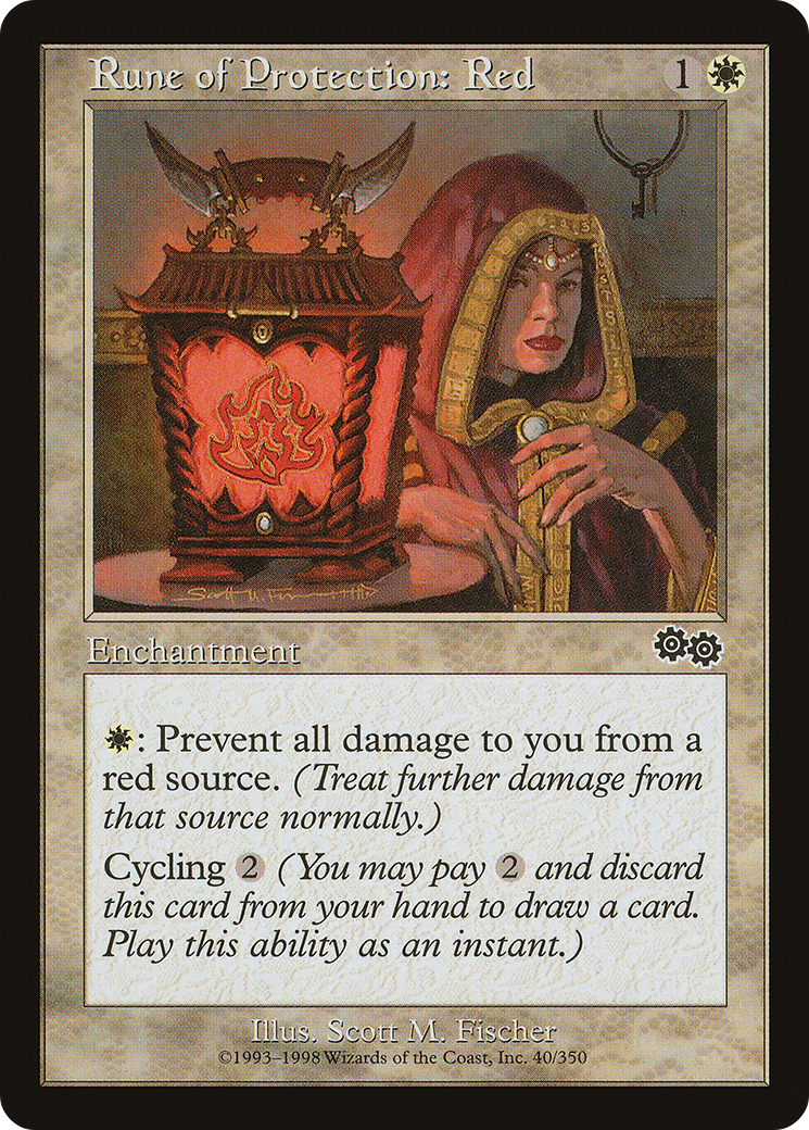 Rune of Protection: Red (USG-040) - Urza's Saga - Premium MTG Single from Wizards of the Coast - Just $0.08! Shop now at Game Crave Tournament Store