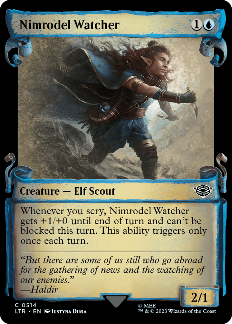 Nimrodel Watcher (LTR-514) - The Lord of the Rings: Tales of Middle-earth: (Showcase) Foil - Premium MTG Single from Wizards of the Coast - Just $0.08! Shop now at Game Crave Tournament Store