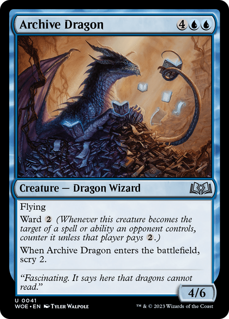 Archive Dragon (WOE-041) - Wilds of Eldraine - Premium MTG Single from Wizards of the Coast - Just $0.08! Shop now at Game Crave Tournament Store