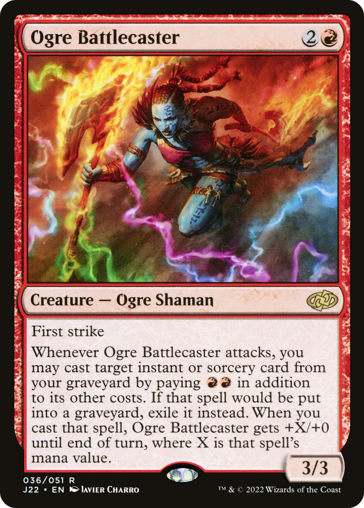 Ogre Battlecaster (J22-036) - Jumpstart 2022 - Premium MTG Single from Wizards of the Coast - Just $0.25! Shop now at Game Crave Tournament Store