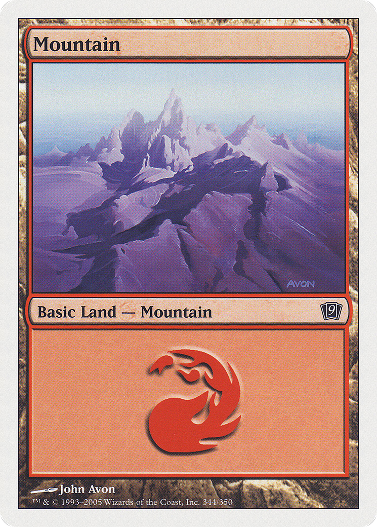Mountain (9ED-344) - Ninth Edition - Premium MTG Single from Wizards of the Coast - Just $0.08! Shop now at Game Crave Tournament Store