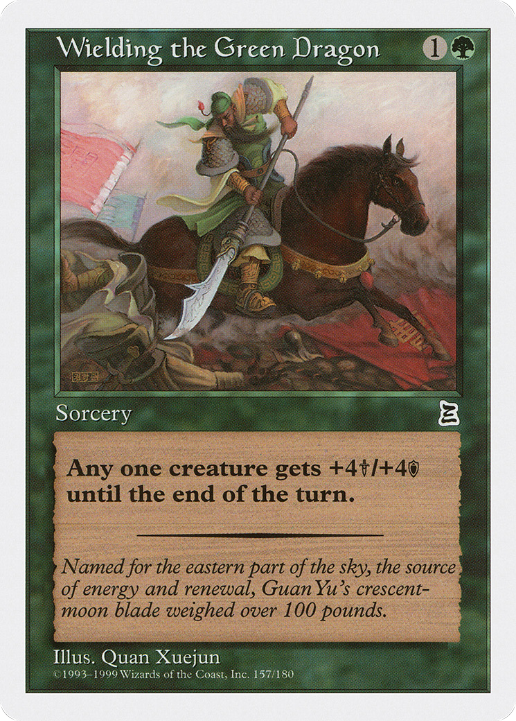 Wielding the Green Dragon (PTK-157) - Portal Three Kingdoms - Premium MTG Single from Wizards of the Coast - Just $3.78! Shop now at Game Crave Tournament Store