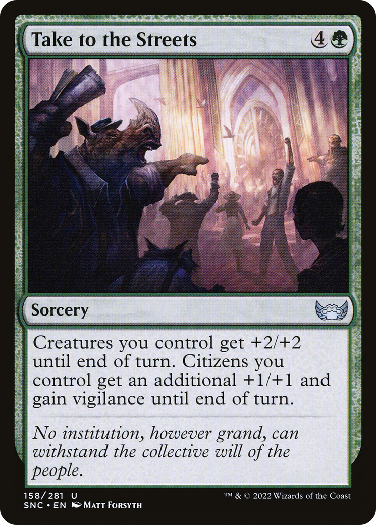 Take to the Streets (SNC-158) - Streets of New Capenna - Premium MTG Single from Wizards of the Coast - Just $0.08! Shop now at Game Crave Tournament Store
