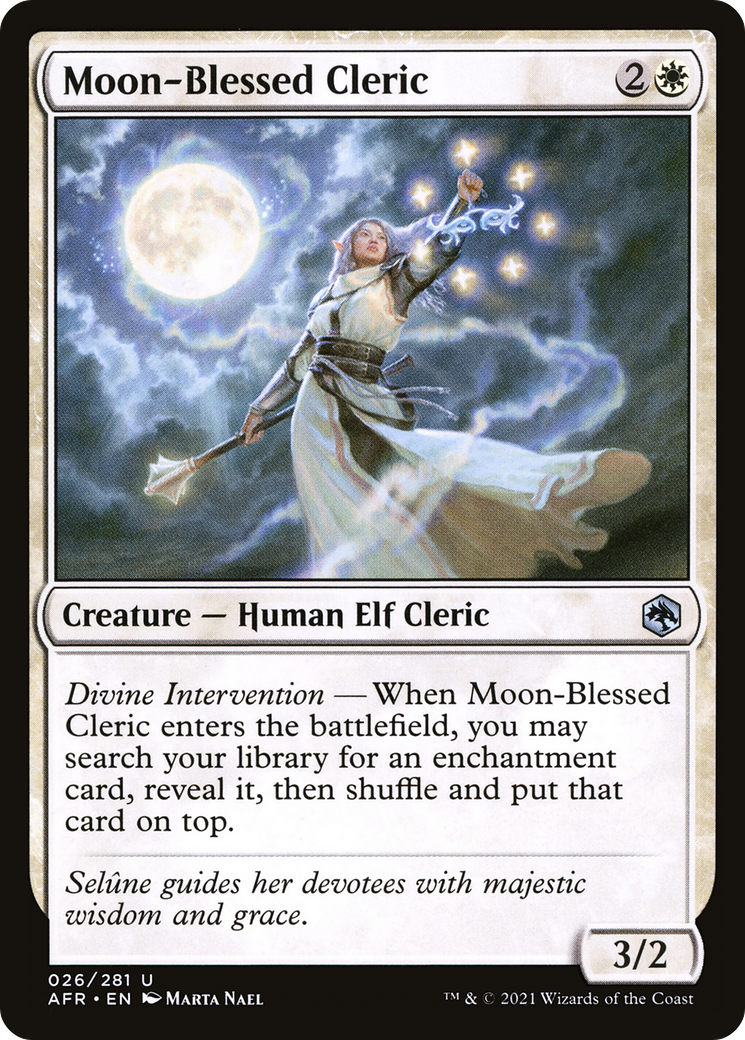 Moon-Blessed Cleric (AFR-026) - Adventures in the Forgotten Realms Foil - Premium MTG Single from Wizards of the Coast - Just $1.03! Shop now at Game Crave Tournament Store