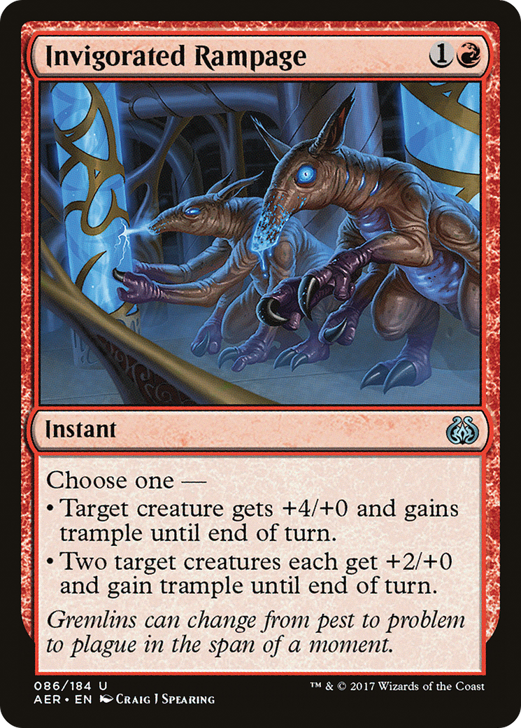 Invigorated Rampage (AER-086) - Aether Revolt Foil - Premium MTG Single from Wizards of the Coast - Just $0.73! Shop now at Game Crave Tournament Store