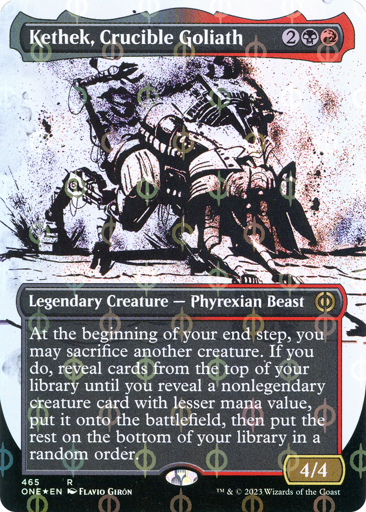 Kethek, Crucible Goliath (ONE-465) - Phyrexia: All Will Be One: (Showcase) (Borderless) Foil - Premium MTG Single from Wizards of the Coast - Just $0.29! Shop now at Game Crave Tournament Store