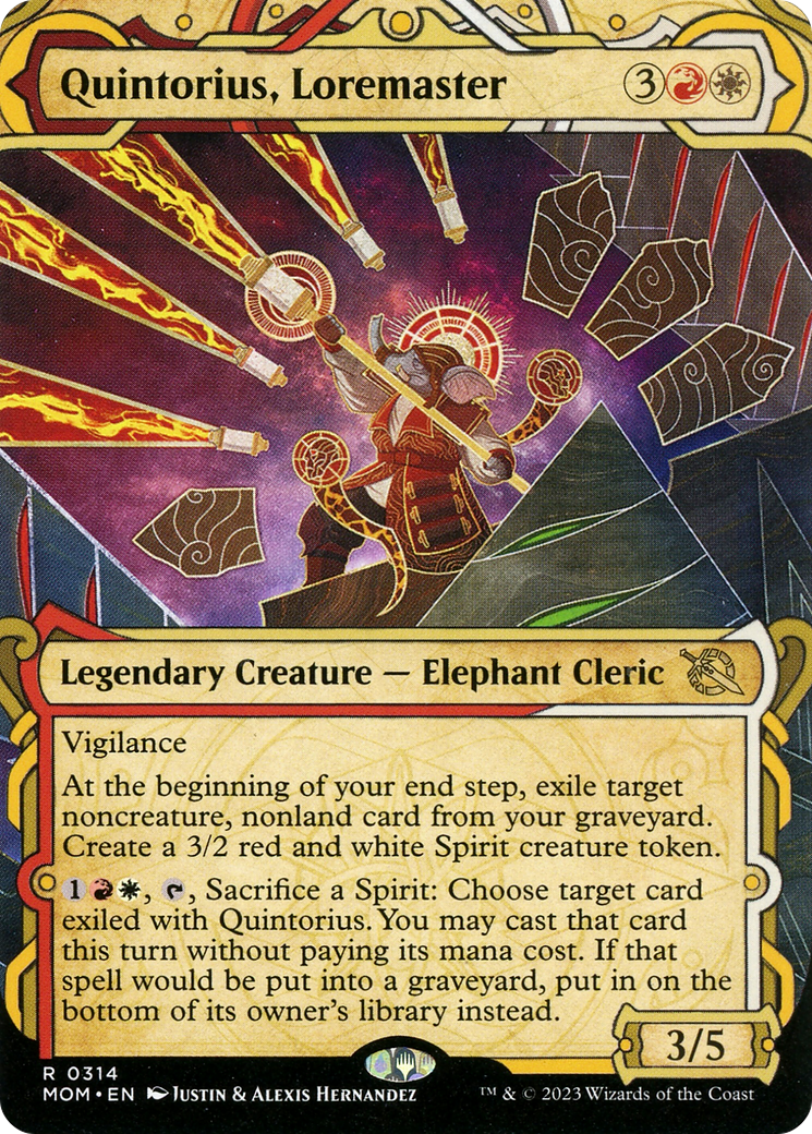 Game Crave Tournament Store - Quintorius, Loremaster (MOM-314) - March of the Machine: (Showcase) (Borderless) Game Crave Tournament Store - Quintorius, Loremaster (MOM-314) - March of the Machine: (Showcase) (Borderless)