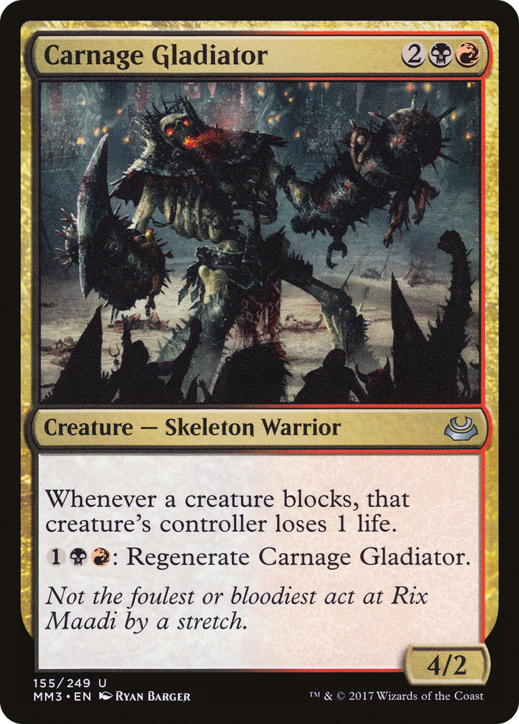 Carnage Gladiator (MM3-155) - Modern Masters 2017 - Premium MTG Single from Wizards of the Coast - Just $0.25! Shop now at Game Crave Tournament Store