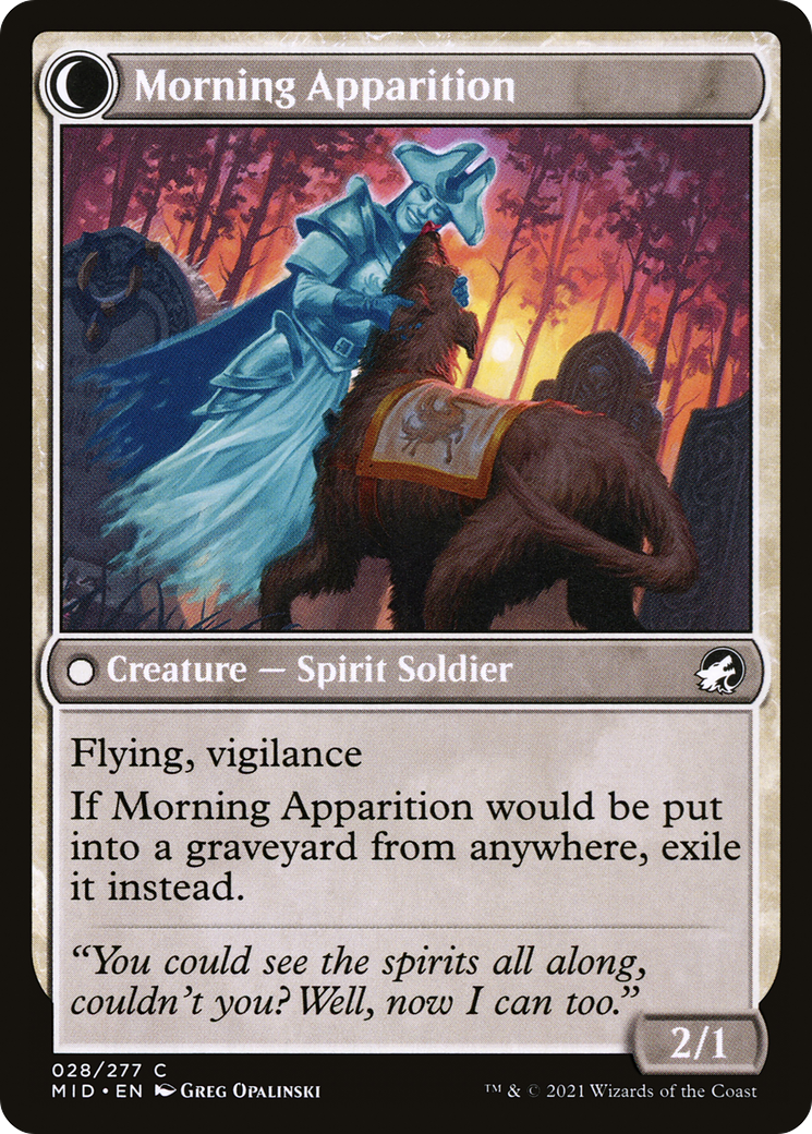Mourning Patrol // Morning Apparition (MID-028) - Innistrad: Midnight Hunt: (Double Faced Transform) Foil - Premium MTG Single from Wizards of the Coast - Just $0.25! Shop now at Game Crave Tournament Store