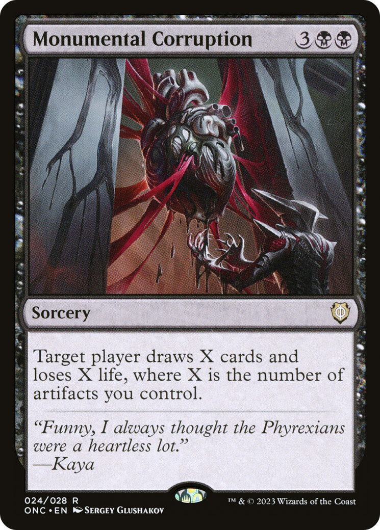 Monumental Corruption (ONC-024) - Phyrexia: All Will Be One Commander - Premium MTG Single from Wizards of the Coast - Just $0.08! Shop now at Game Crave Tournament Store