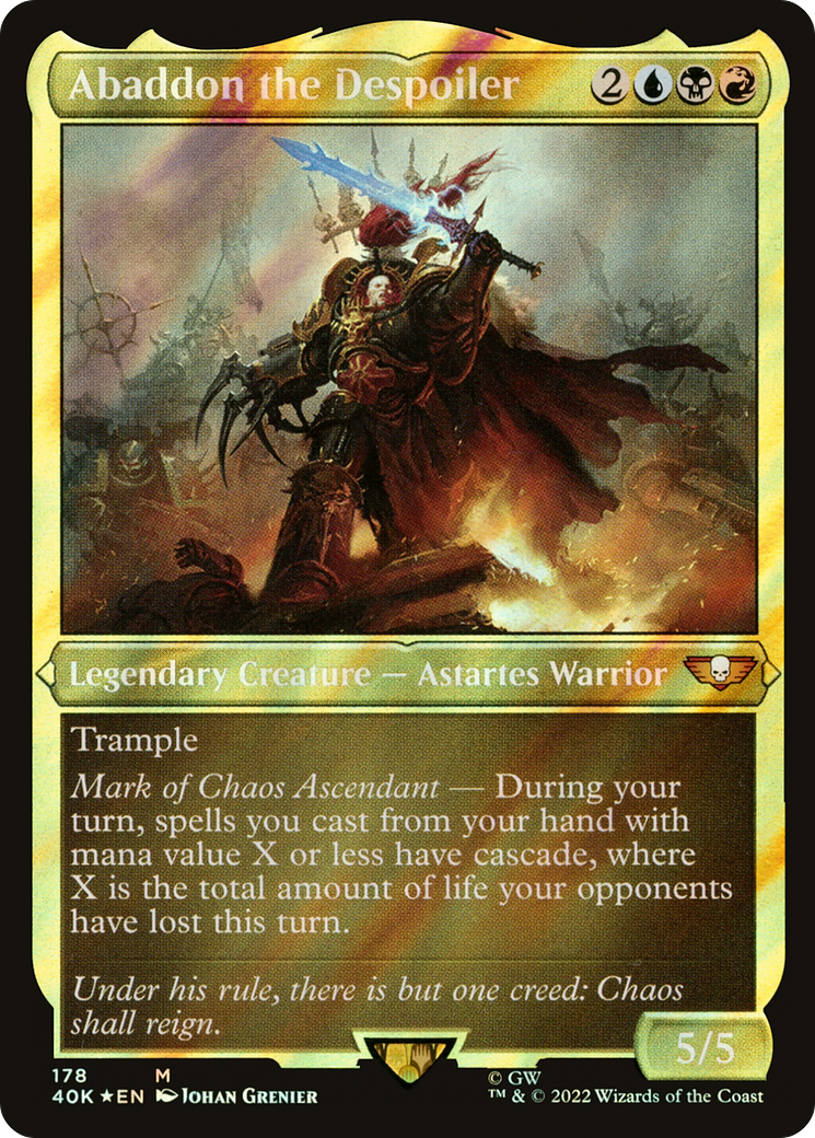Abaddon the Despoiler (40K-178) - Warhammer 40,000 Commander Foil - Premium MTG Single from Wizards of the Coast - Just $0.56! Shop now at Game Crave Tournament Store