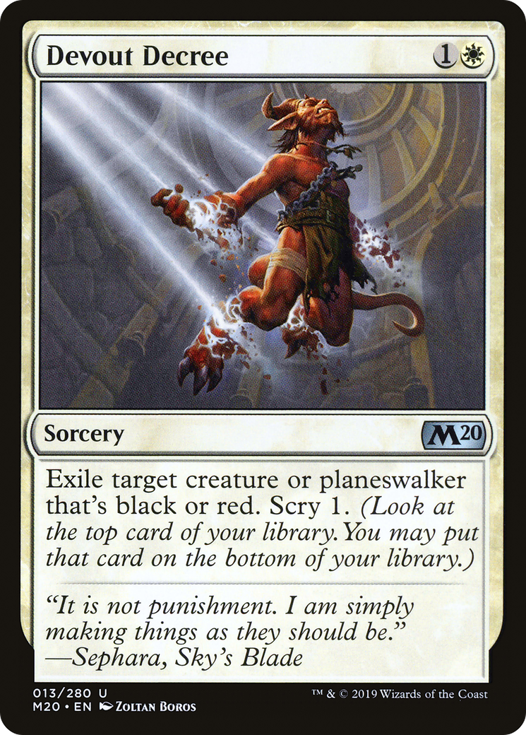 Devout Decree (M20-013) - Core Set 2020 Foil - Premium MTG Single from Wizards of the Coast - Just $0.40! Shop now at Game Crave Tournament Store