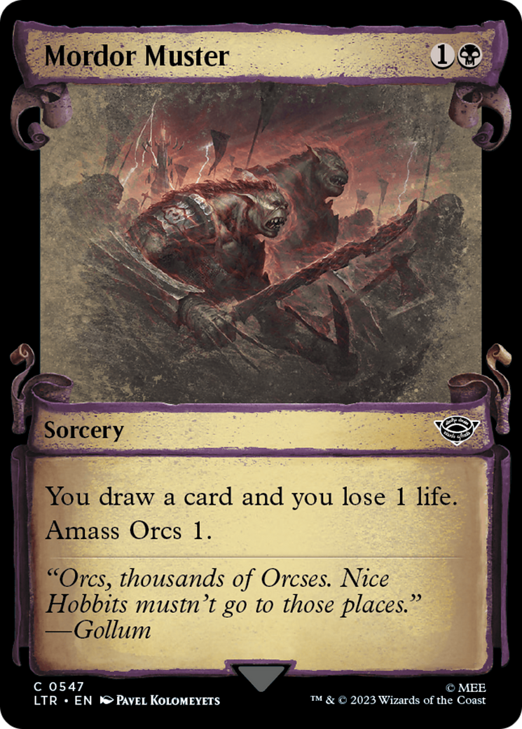 Mordor Muster (LTR-547) - The Lord of the Rings: Tales of Middle-earth: (Showcase) - Premium MTG Single from Wizards of the Coast - Just $0.25! Shop now at Game Crave Tournament Store