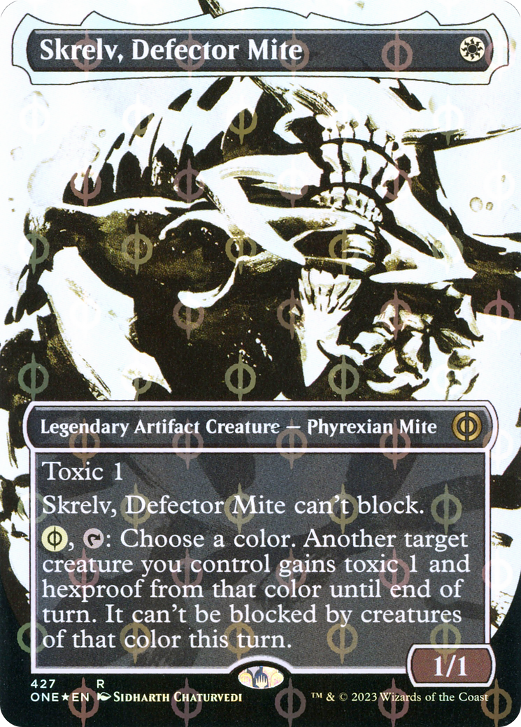 Skrelv, Defector Mite (ONE-427) - Phyrexia: All Will Be One: (Showcase) (Borderless) Foil - Premium MTG Single from Wizards of the Coast - Just $1.93! Shop now at Game Crave Tournament Store