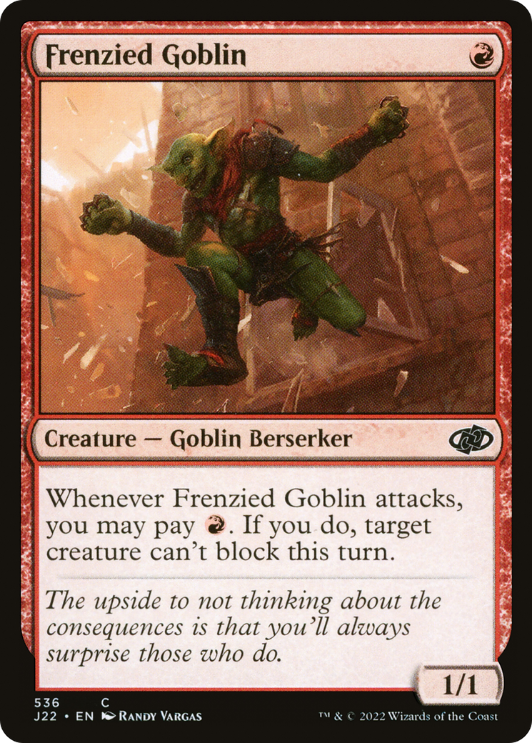 Frenzied Goblin (J22-536) - Jumpstart 2022 - Premium MTG Single from Wizards of the Coast - Just $0.08! Shop now at Game Crave Tournament Store