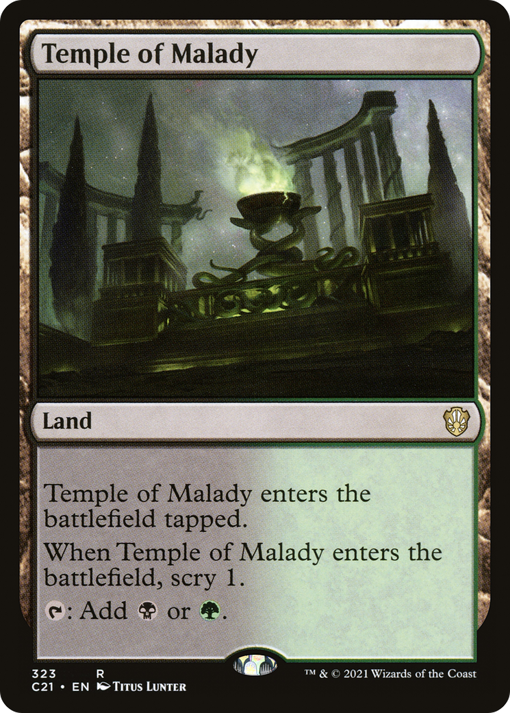 Temple of Malady (C21-323) - Commander 2021 - Premium MTG Single from Wizards of the Coast - Just $0.08! Shop now at Game Crave Tournament Store