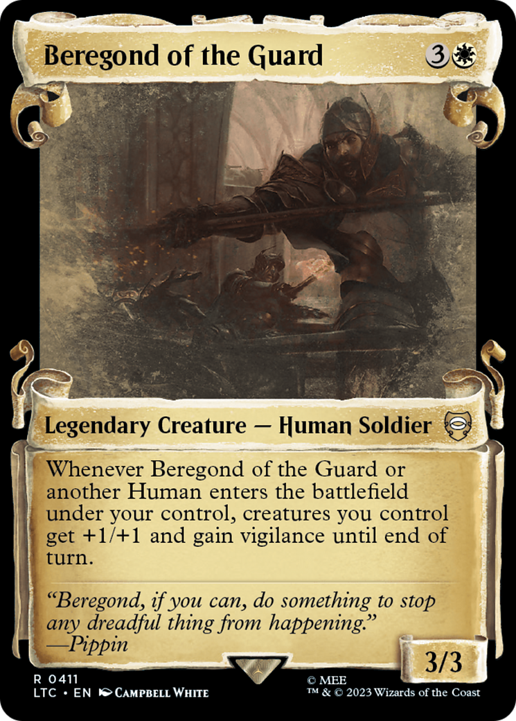 Beregond of the Guard (LTC-411) - Tales of Middle-earth Commander: (Showcase) - Premium MTG Single from Wizards of the Coast - Just $0.13! Shop now at Game Crave Tournament Store