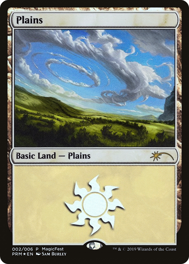 Plains (PF19-002) - MagicFest 2019 Foil - Premium MTG Single from Wizards of the Coast - Just $0.14! Shop now at Game Crave Tournament Store