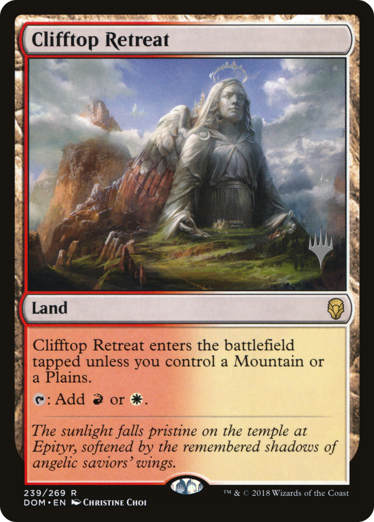Clifftop Retreat (PDOM-239P) - Dominaria Promos Foil - Premium MTG Single from Wizards of the Coast - Just $1.56! Shop now at Game Crave Tournament Store