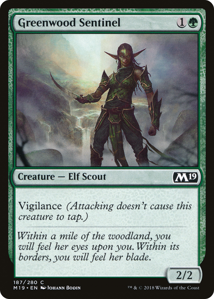 Greenwood Sentinel (M19-187) - Core Set 2019 - Premium MTG Single from Wizards of the Coast - Just $0.08! Shop now at Game Crave Tournament Store