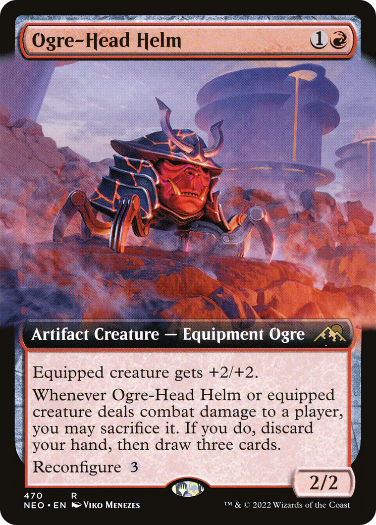 Ogre-Head Helm (NEO-470) - Kamigawa: Neon Dynasty: (Extended Art) Foil - Premium MTG Single from Wizards of the Coast - Just $0.25! Shop now at Game Crave Tournament Store